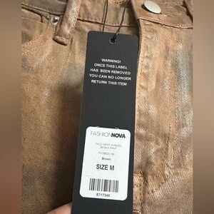 Fashion Nova Wild West Washed Skinny Pants - Brown